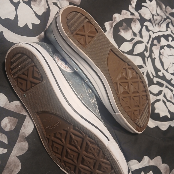 Converse Metallic Light Blue High-Top Sneaker - Women - Picture 11 of 13